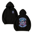 Minimal Gothic Anime Hoodie With Underground Streetwear Graphic Print