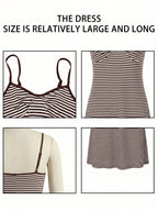 Striped Spaghetti Strap Mini Dress with Relaxed Fit Contemporary Vacation Style