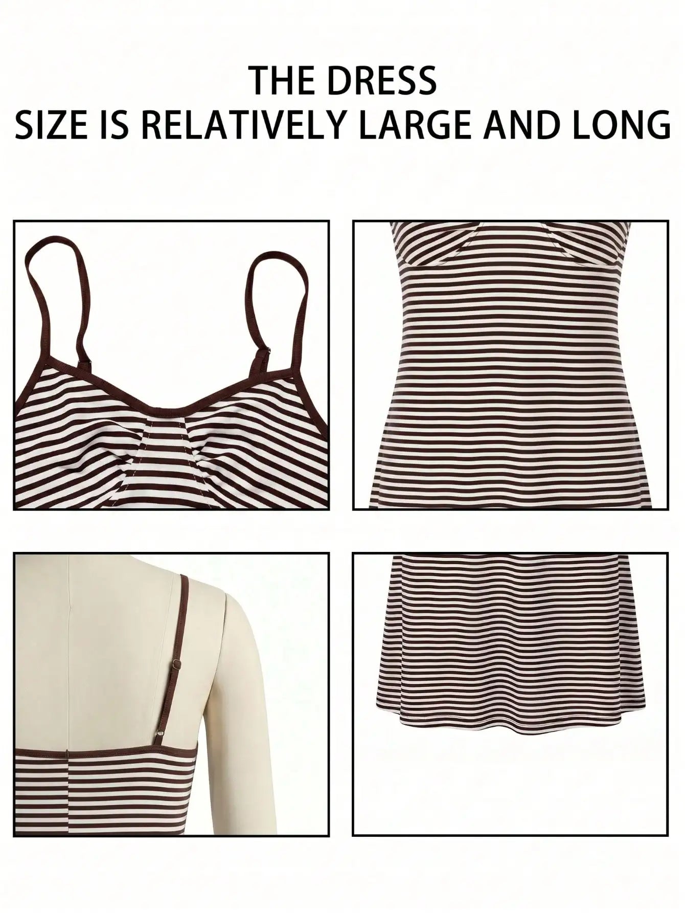 Striped Spaghetti Strap Mini Dress with Relaxed Fit Contemporary Vacation Style