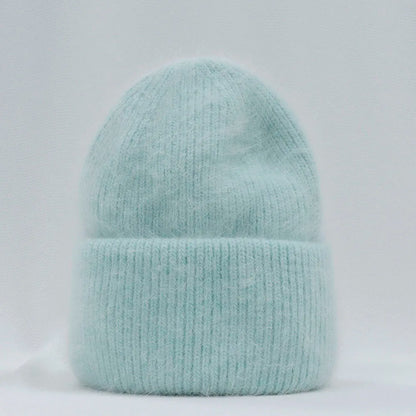 Soft Rabbit Fur Knit Beanie for Everyday Casual Outdoor Winter Fashion and Comfort Style