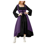 Gothic Witchcore Midi Dress with Pentagram Strap Details