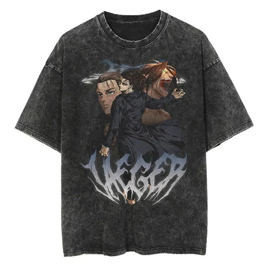 Dark Manga Graphic Oversized Streetwear Casual Cotton T-Shirt