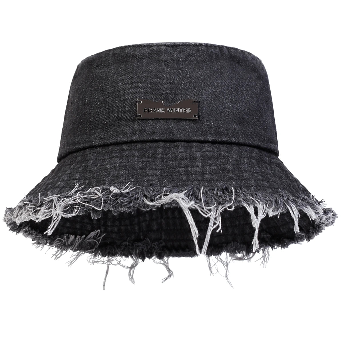 Distressed Denim Bucket Hat Frayed Brim Casual Streetwear Fisherman Outdoor Cap