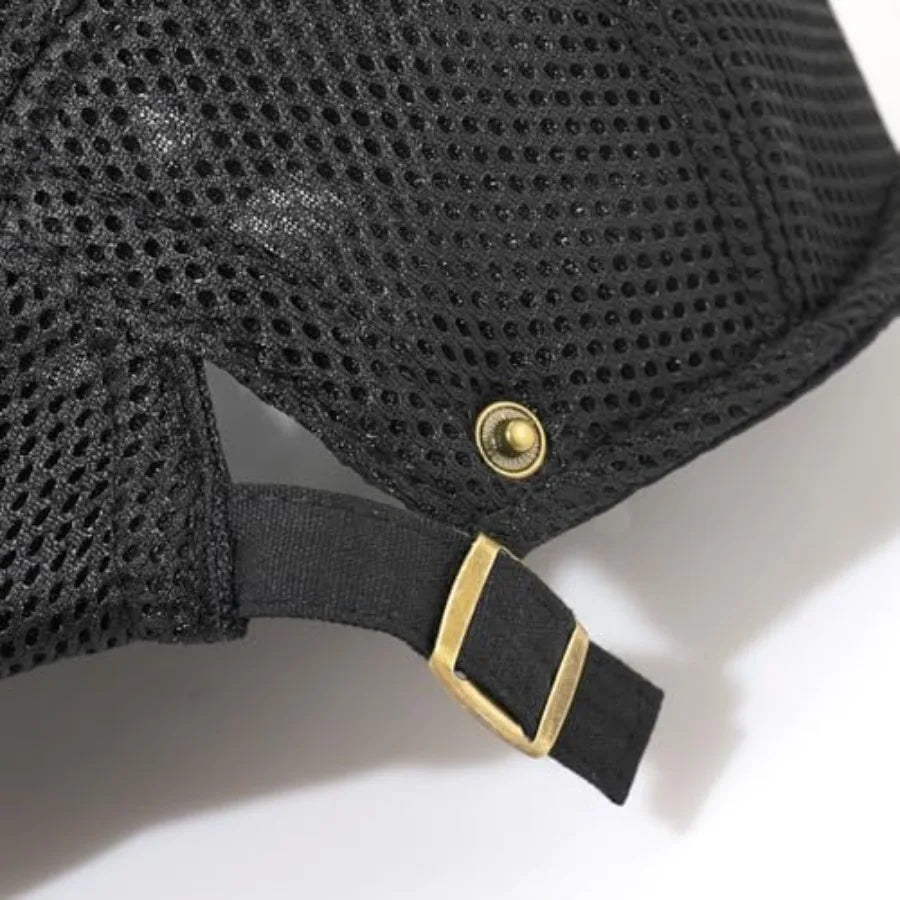 Breathable Mesh Ivy Flat Cap Adjustable Cotton Casual Vintage Driving Streetwear Hat