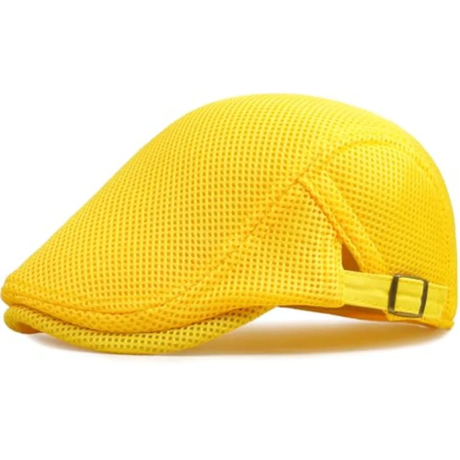 Breathable Mesh Ivy Flat Cap Adjustable Cotton Casual Vintage Driving Streetwear Hat