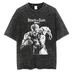 Dark Fantasy Anime Graphic Oversized Washed Streetwear Cotton Casual T-Shirt