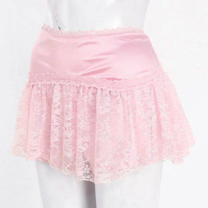 High Waist Satin Pleated Ultra Mini Skirt with Layered Y2K Styling