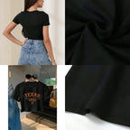 Western Graphic Crop Tee with Vintage Inspired Artwork and Slim Fit