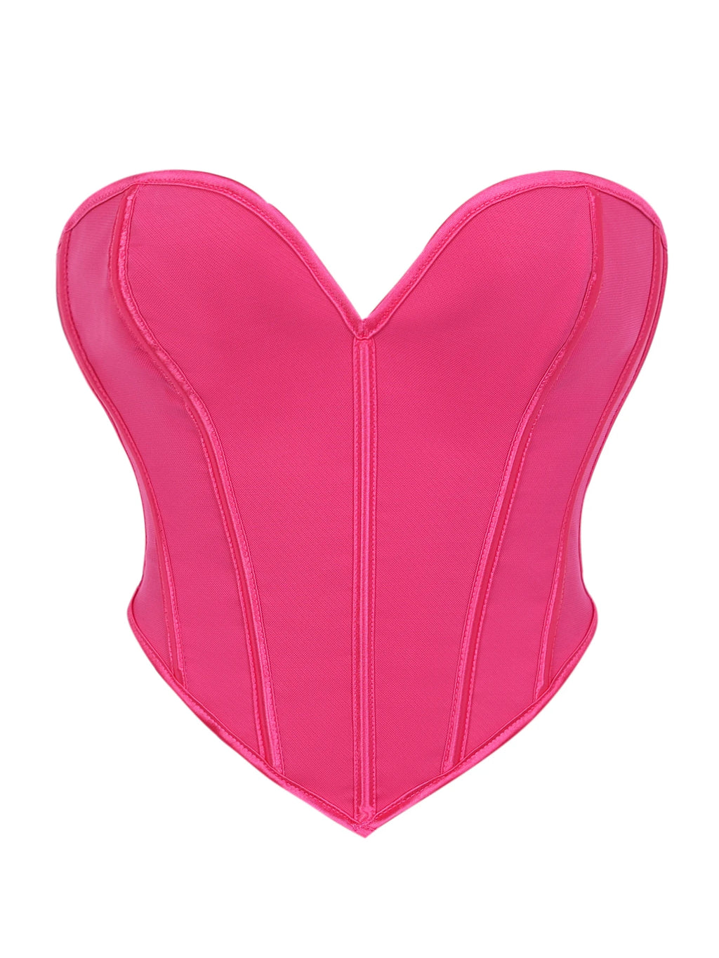 Minimalist Black Strapless Sweetheart Corset with Plunging Neckline