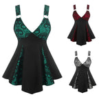 Gothic Lace Panel Alternative Fashion Mini Dress With Dark Romantic Streetwear Silhouette