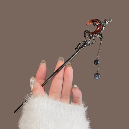 Celestial Moon Tassel Hair Stick Vintage Gothic Statement Hair Accessory