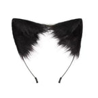 Complete Black and White Fox Maid Cosplay Set with Plush Paws, Tail, and Ear Headband