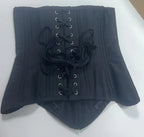 Classic Black Steel-Boned Underbust Corset with Dramatic Pointed Hem