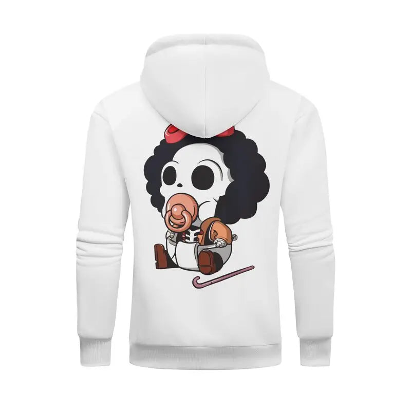 Anime Skull Character Hoodie with Kawaii Streetwear Aesthetic