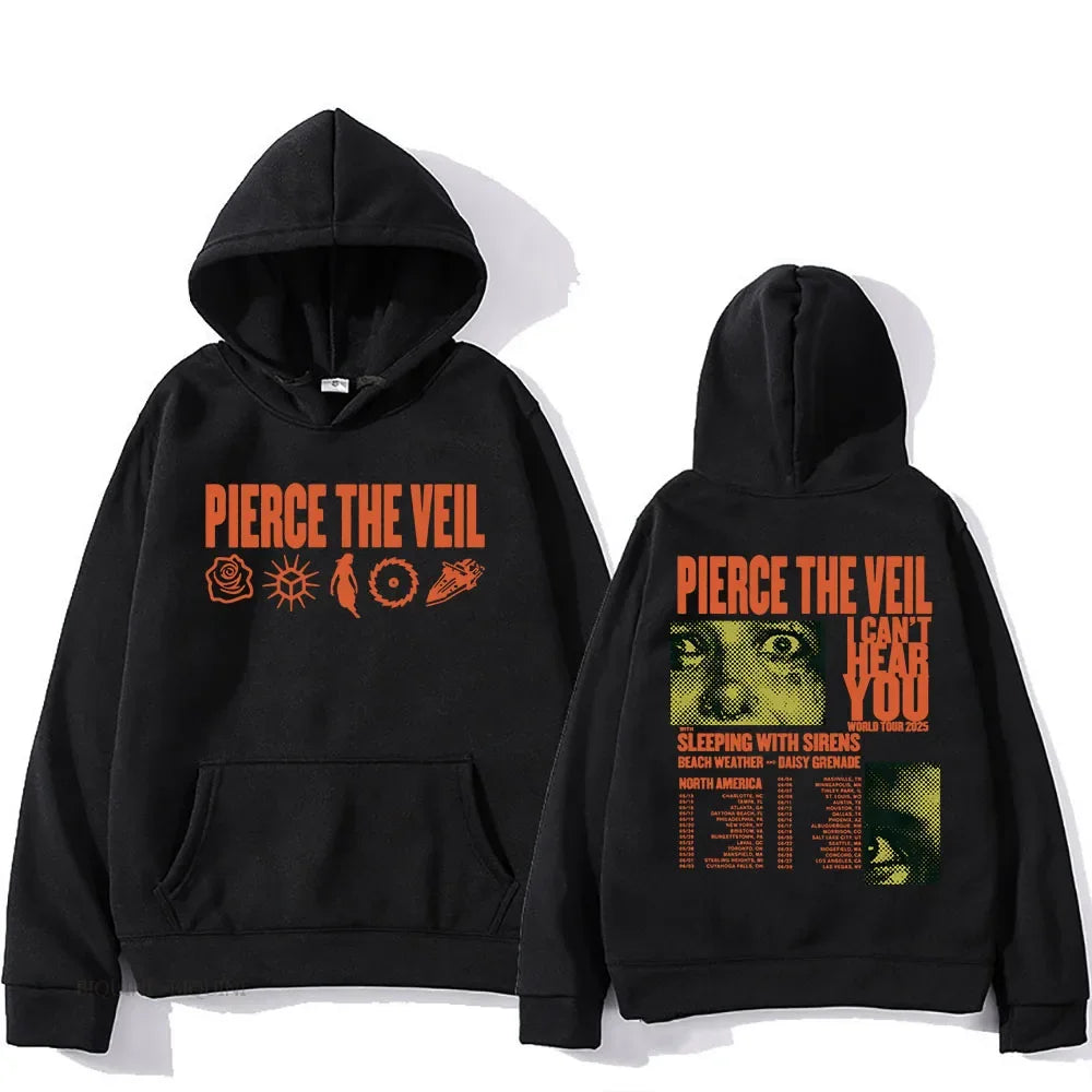 Oversized Tour Inspired Graphic Hoodie with Vintage Streetwear Artwork Design