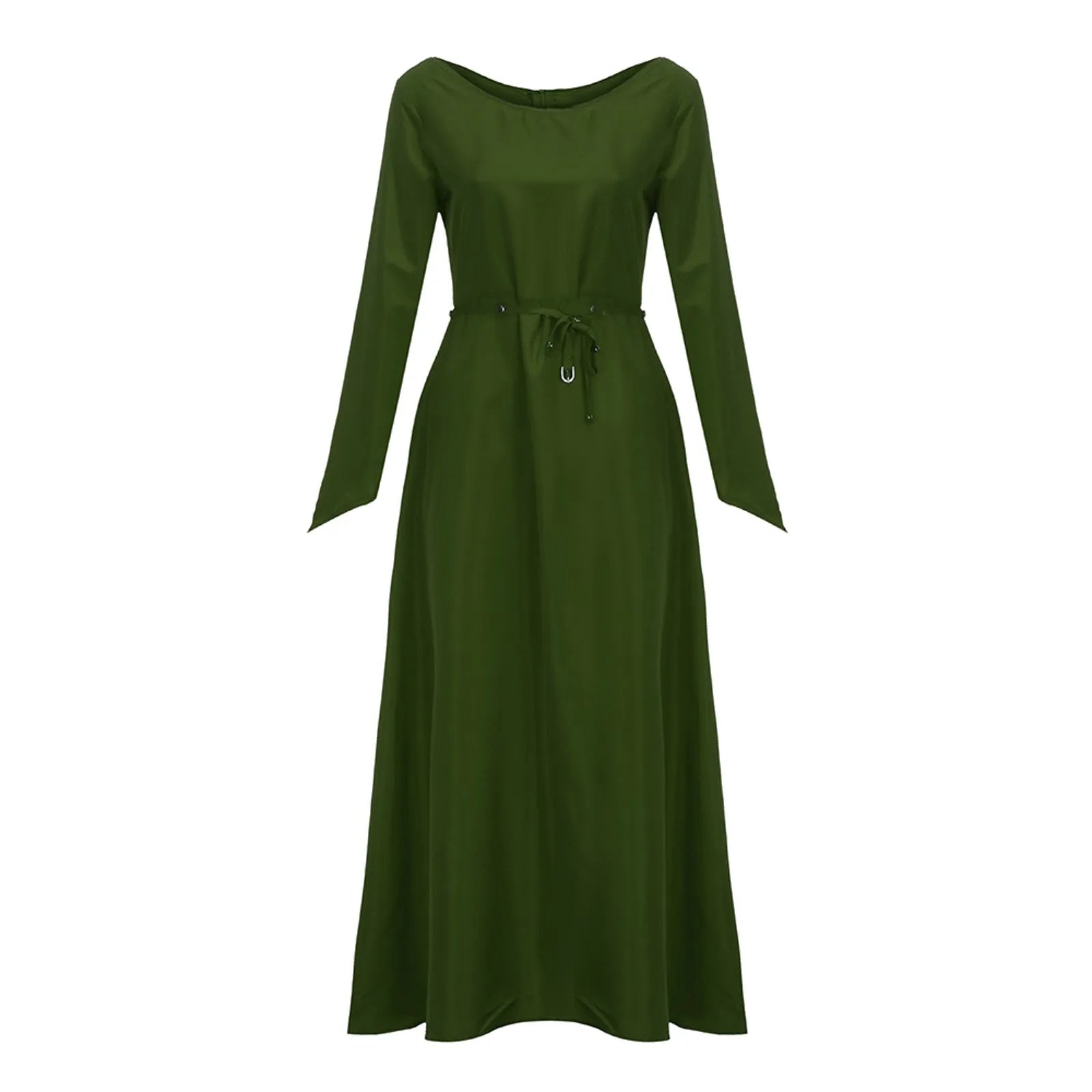 Long Sleeve Minimalist Maxi Dress with Soft A-Line Contemporary Fit