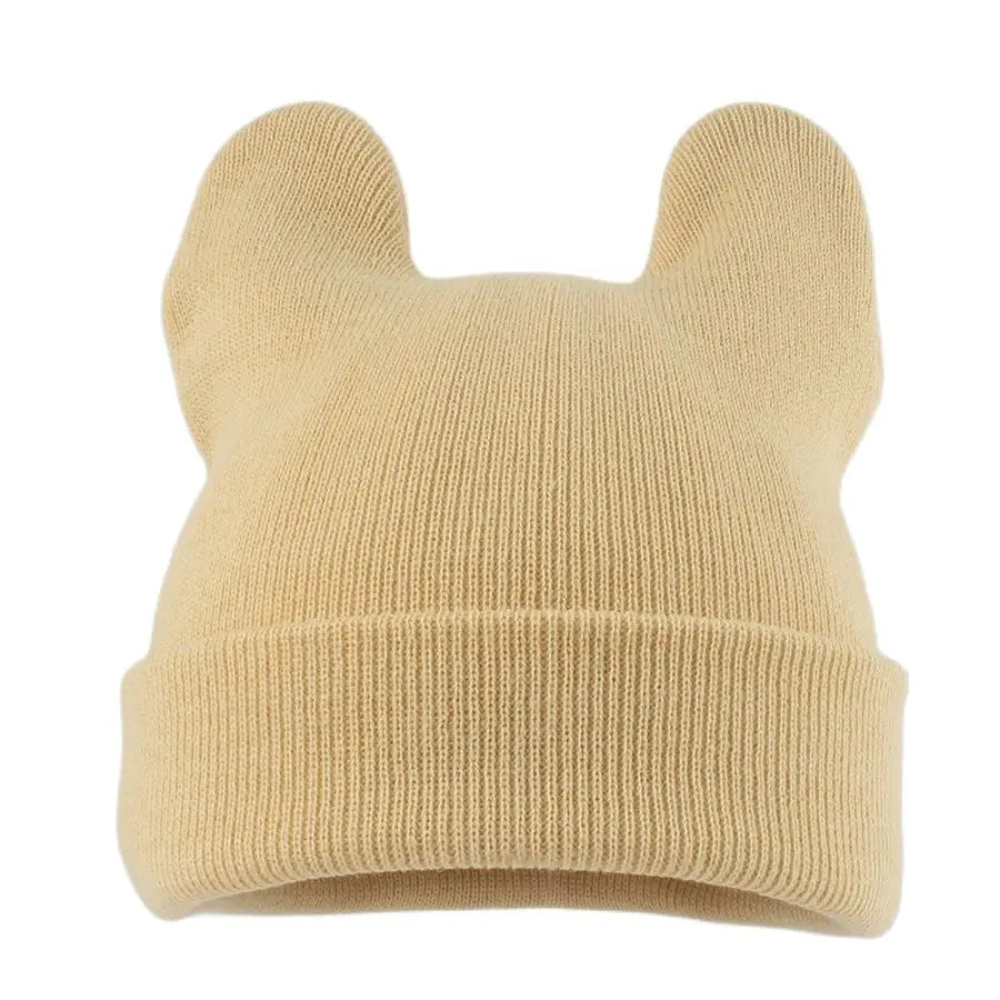 Cute Cat Ear Acrylic Knit Beanie for Playful Streetwear Casual Winter Everyday Fashion Style