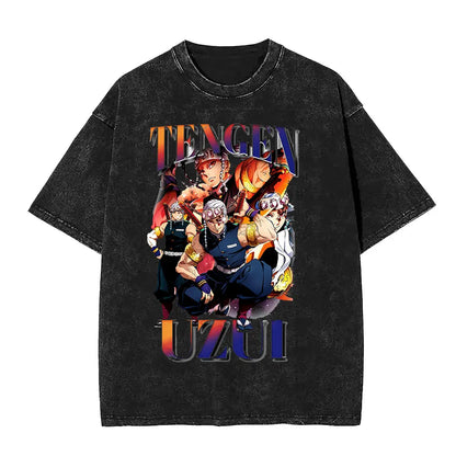 Retro Manga Warrior Oversized Vintage Streetwear Graphic Casual T-Shirt
