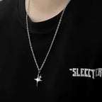 Y2K Star Pendant Necklace Celestial Alternative Fashion Statement Jewelry
