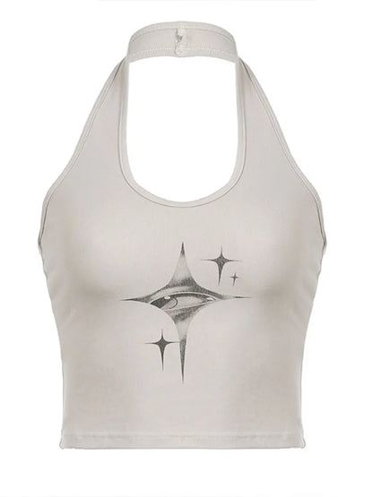 Women's Graphic Crop Tank Top with Slim Fit Sleeveless Streetwear Everyday Style