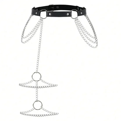 Gothic Harness Style Waist and Leg Chain for Bold Alternative Looks