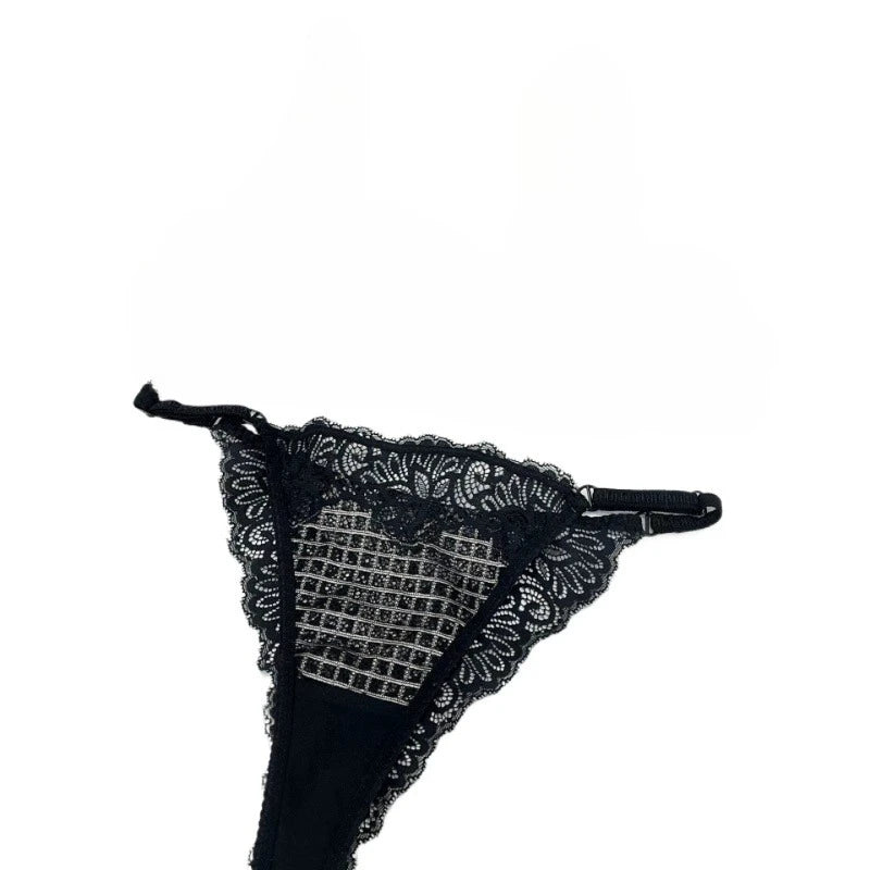 Crisp White Geometric Lace Unlined Underwire Bra and Brief Set