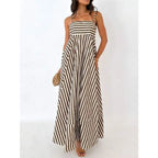 Smocked Spaghetti Strap Flowing Maxi Dress with Relaxed Contemporary Fit