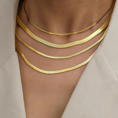 Minimalist Snake Chain Choker Necklace Modern Alternative Fashion Jewelry