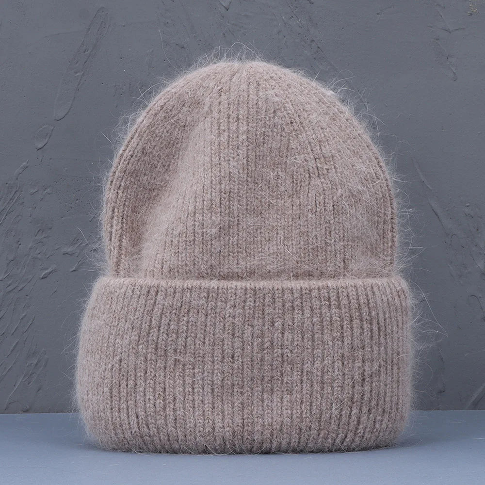 Soft Rabbit Fur Knit Beanie for Everyday Casual Outdoor Winter Fashion and Comfort Style