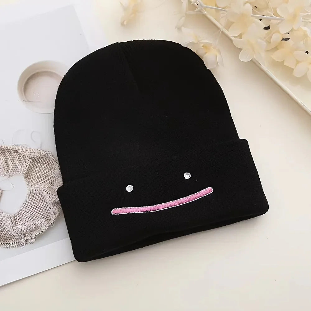 Minimalist Embroidered Acrylic Knit Beanie for Casual Streetwear Winter Everyday Fashion and Comfort