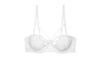 Lilac Strappy Floral Lace Underwire Bra and Cutout Thong Set