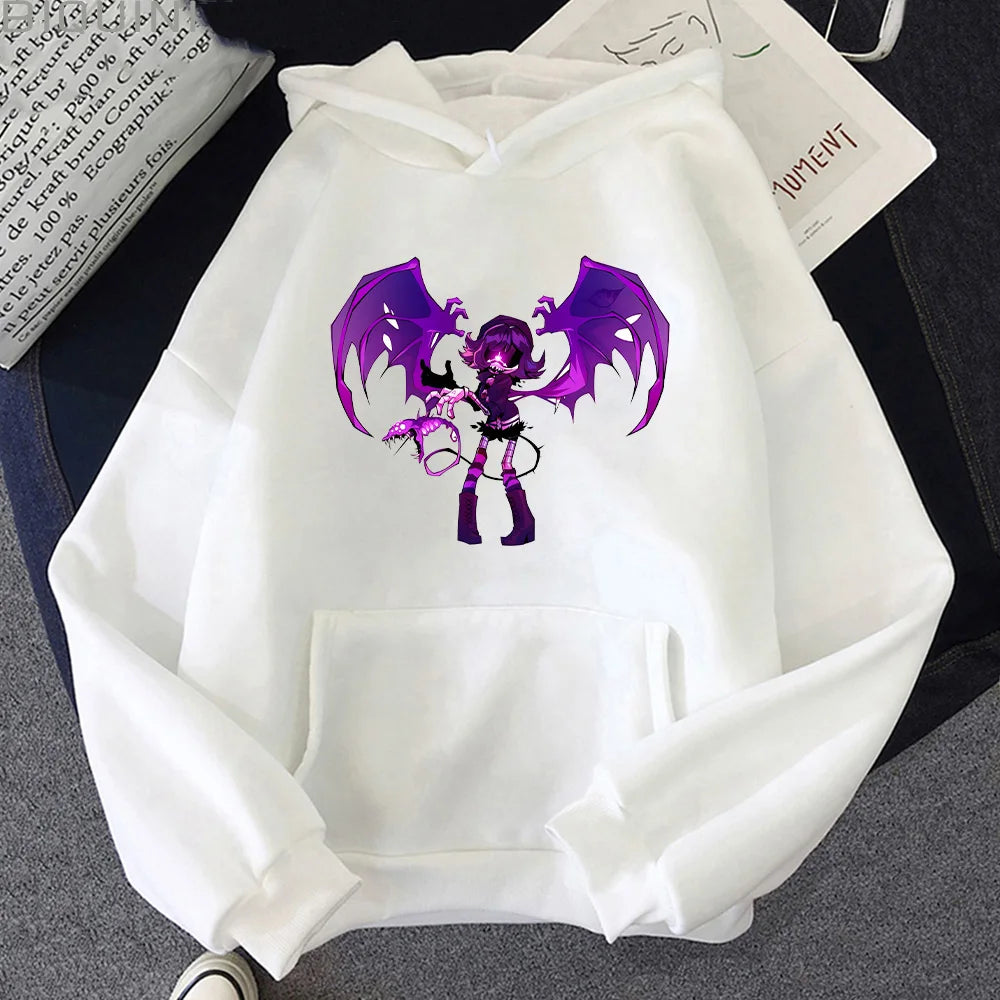 Anime-Inspired Kawaii Streetwear Pullover Hoodie with Manga Fantasy Artwork
