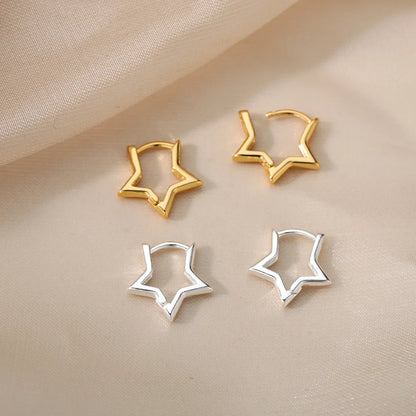 Celestial Star Hoop Earrings Y2K Alternative Fashion Statement Jewelry