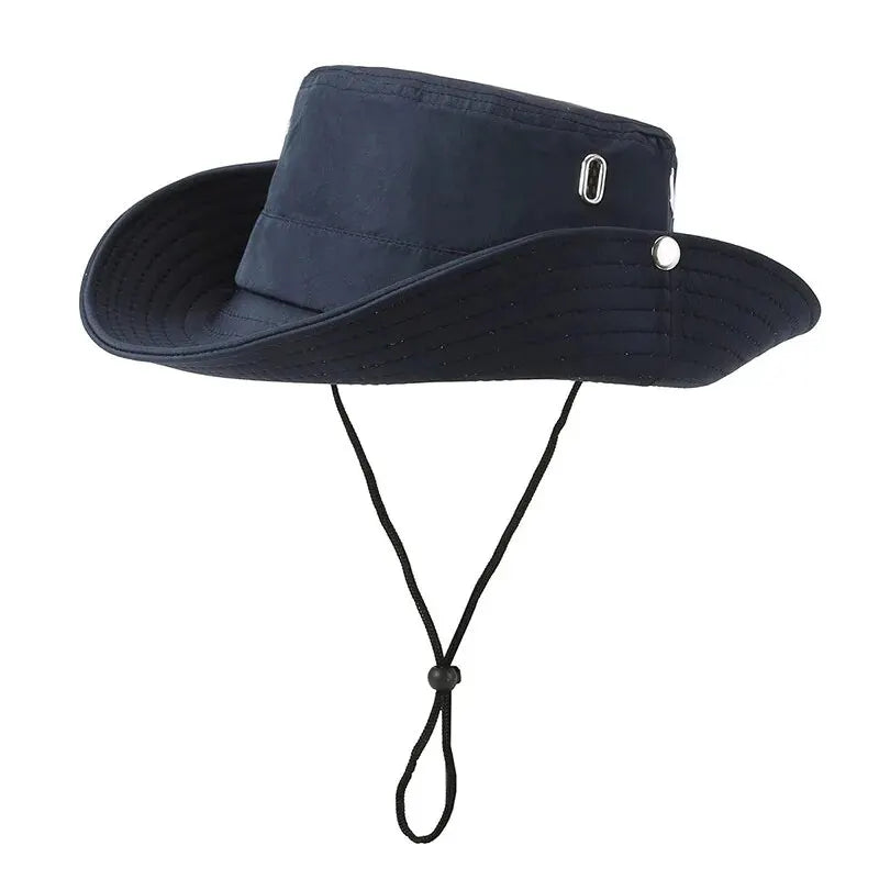 Wide Brim Outdoor Bucket Hat with Adjustable Chin Cord for Hiking and Everyday Adventures