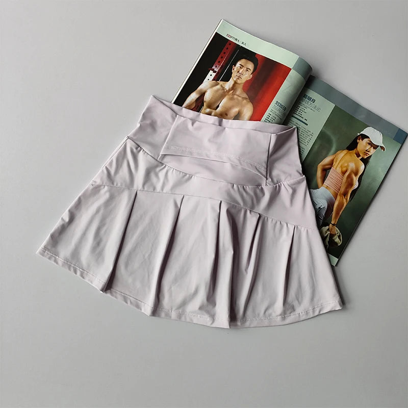 High Waist Athletic Skort with Flared Hem Performance Tennis Styling