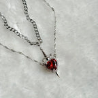 Heart and Sword Pendant Necklace Set With Romantic Alternative Charm