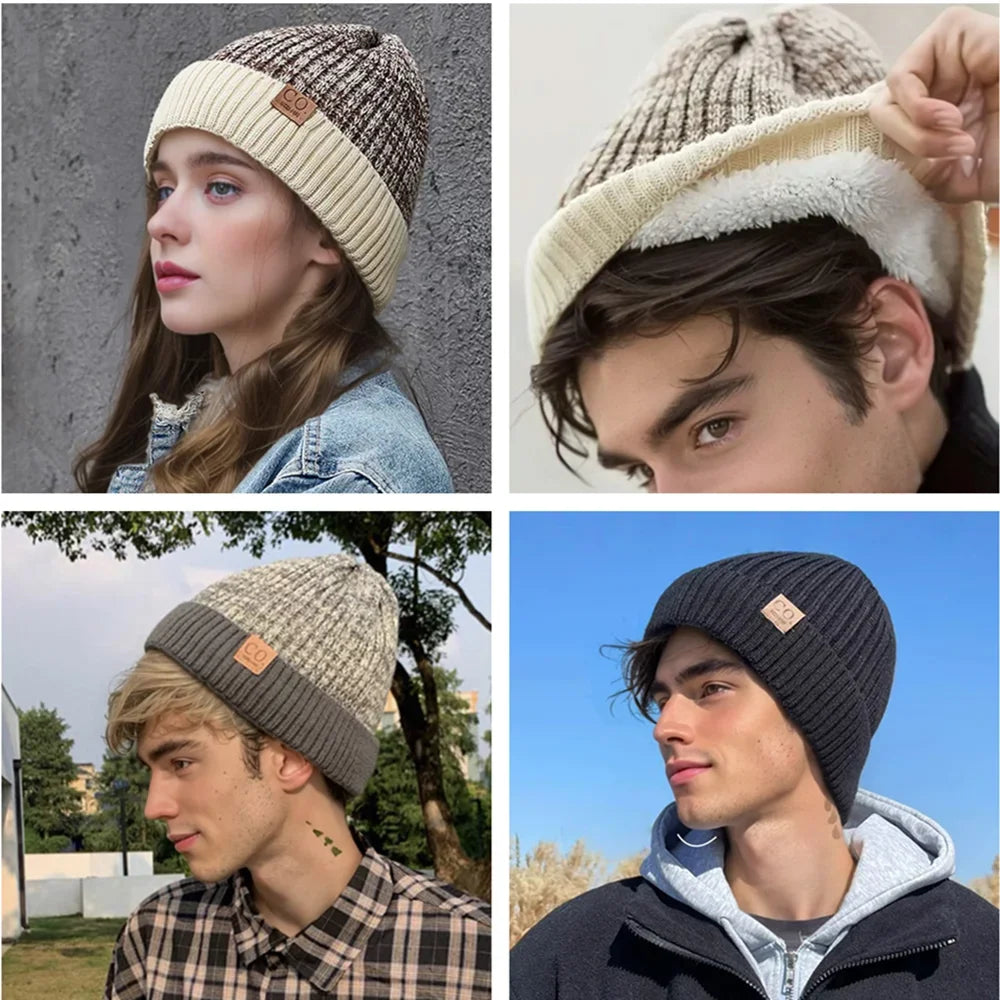 Fleece Lined Knit Beanie with Wind Resistant Design for Everyday Outdoor Winter Comfort