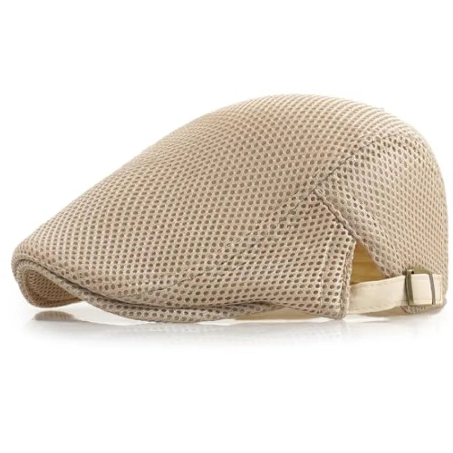 Breathable Mesh Ivy Flat Cap Adjustable Cotton Casual Vintage Driving Streetwear Hat
