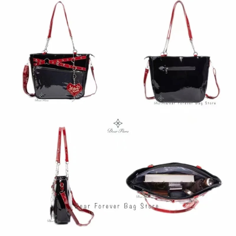 Transparent Display Shoulder Bag with Chain Detail and Crossbody Strap