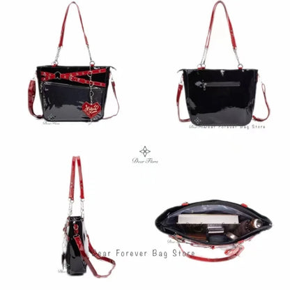 Transparent Display Shoulder Bag with Chain Detail and Crossbody Strap