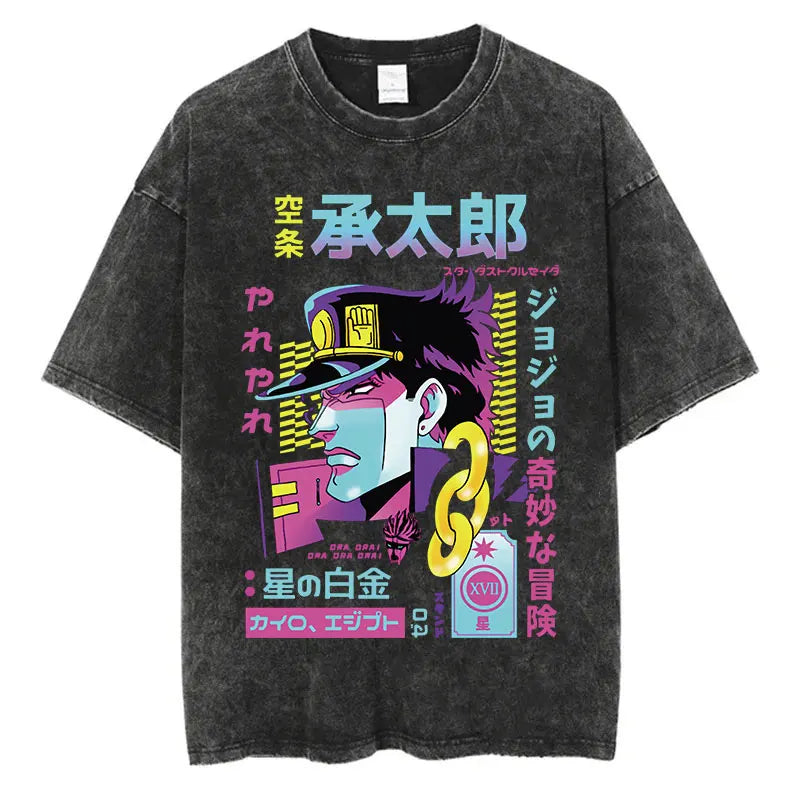 Vintage Anime Goth Villain Art Oversized Streetwear Graphic T-Shirt