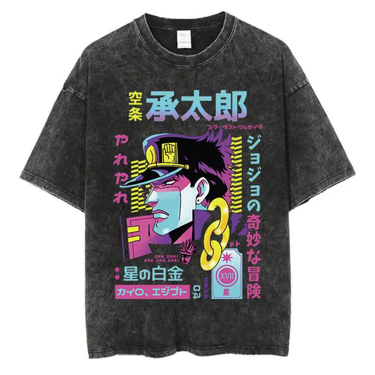 Vintage Anime Goth Villain Art Oversized Streetwear Graphic T-Shirt