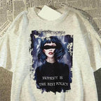 Oversized Vintage Portrait Graphic Cotton T-Shirt with Dark Streetwear Artwork