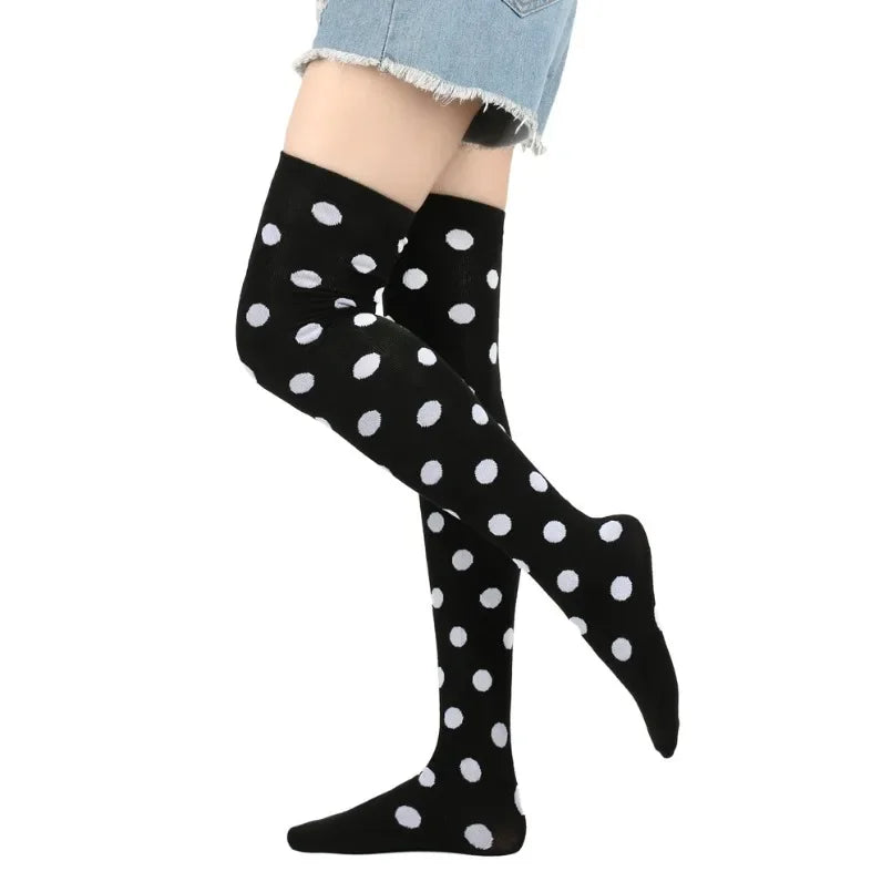 Polka Dot Over-the-Knee Socks with Soft Jacquard Knit for Casual Y2K Fashion
