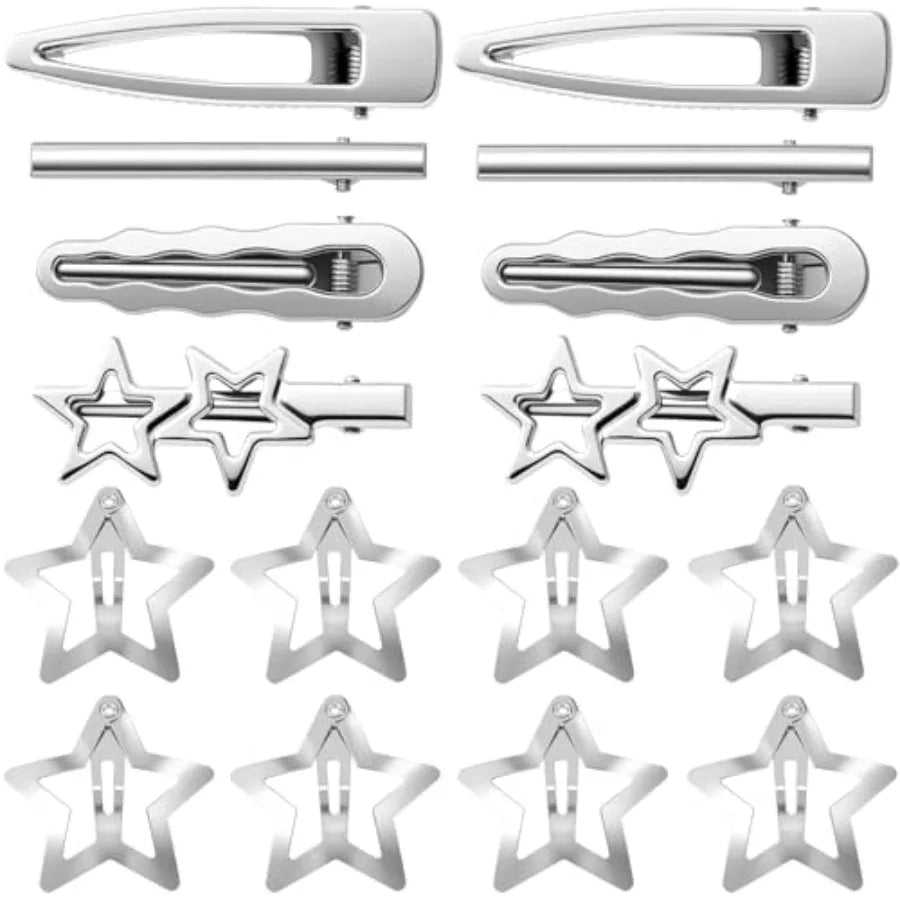 Y2K Star Hair Clip Set Celestial Alternative Fashion Accessories