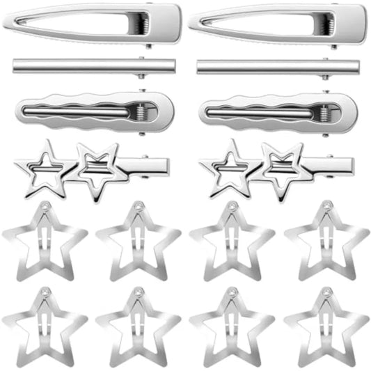 Y2K Star Hair Clip Set Celestial Alternative Fashion Accessories