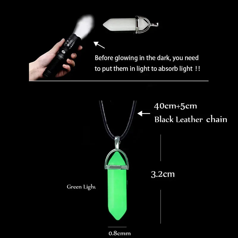 Luminous Crystal Point Pendant Necklace for Cyber Goth and Y2K Styling