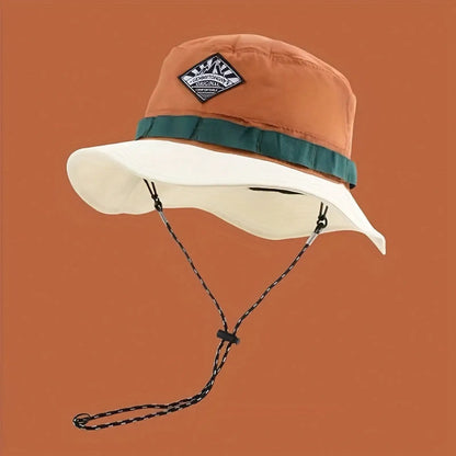 Unisex Wide Brim Packable Bucket Hat with Adjustable Chin Cord for Outdoor Adventures