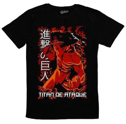 Fiery Anime Goth Titan Artwork Oversized Alternative Streetwear T-Shirt