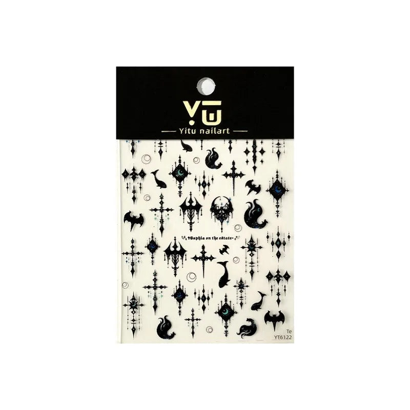 Gothic Cross and Blood Drip Nail Art Accessories for Alternative Styles